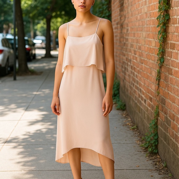 Banana Republic Dresses & Skirts - Banana Republic Spaghetti Strap‎ Loose Fit Slip Dress 2 Light Pink Homecoming